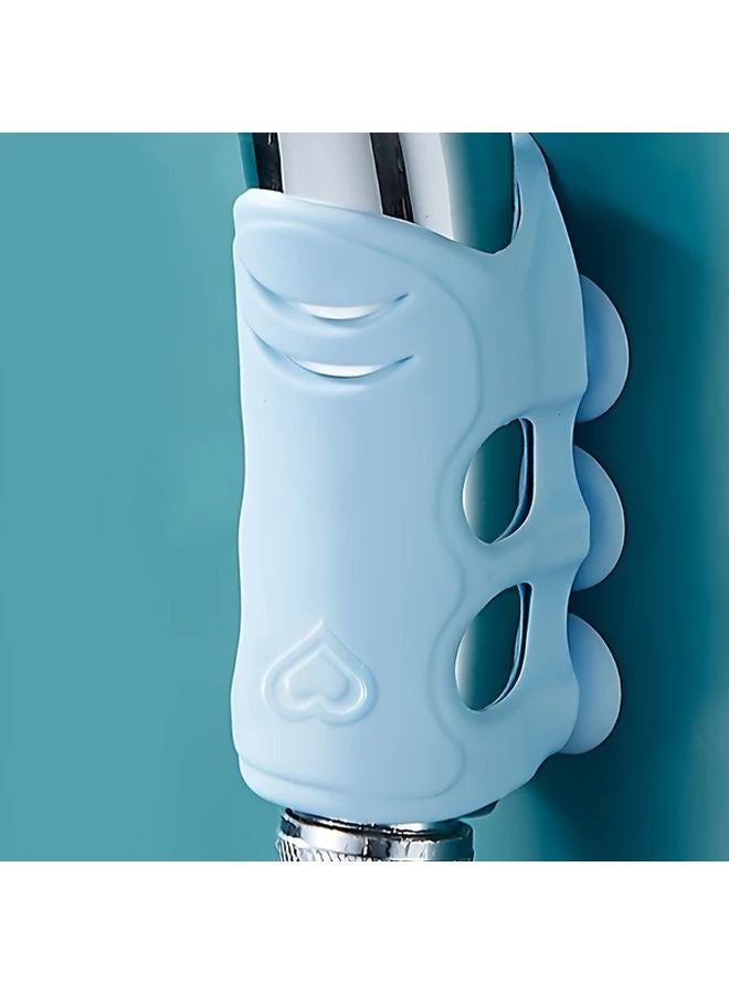 Blue Suction Cup Shower Head Holder Adjustable Portable Rust Proof For Kitchen Bathroom - Image 1